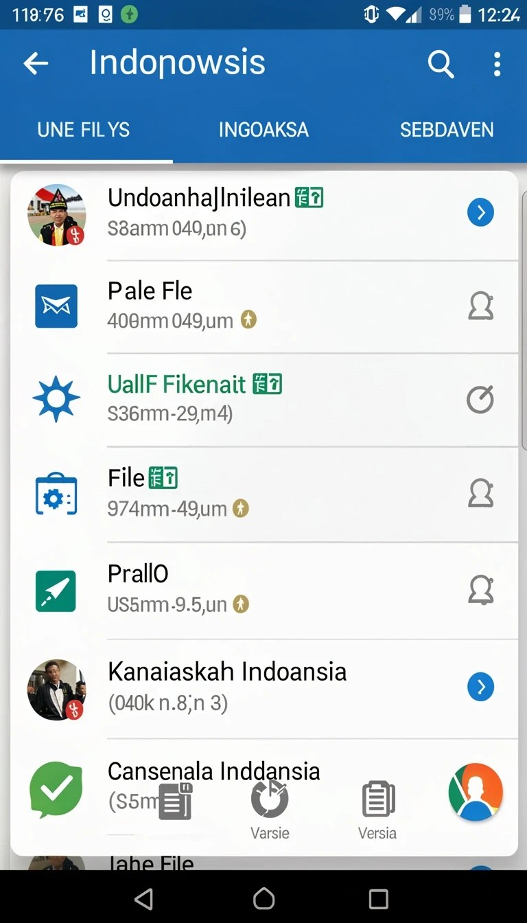 Cuplikan layar menu unduhan qqrp untuk perangkat Android